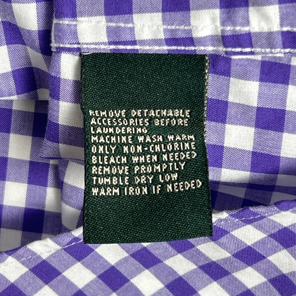 Lauren Ralph Lauren Slim Fit Gingham Dress Shirt 15.5 32/33 Non-Iron - Picture 9 of 12